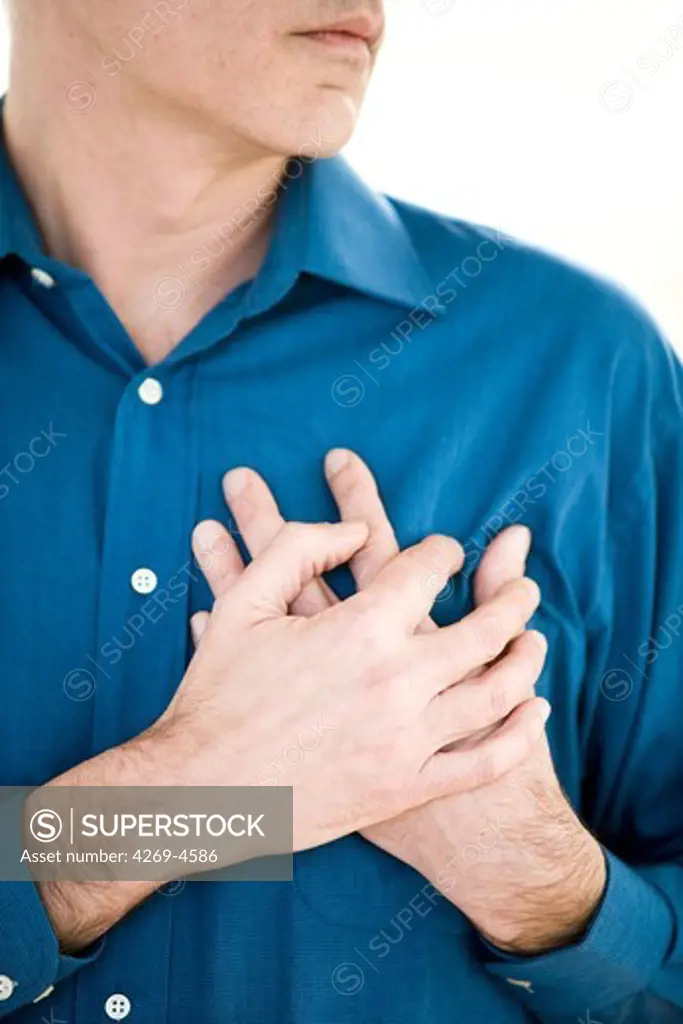 Man having a heart attack.