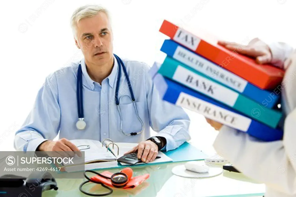 General practitioner dealing with administration and paperwork.