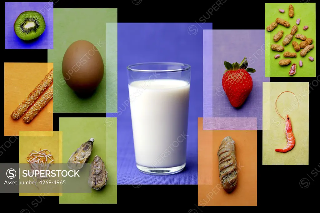Different allergenic food products.