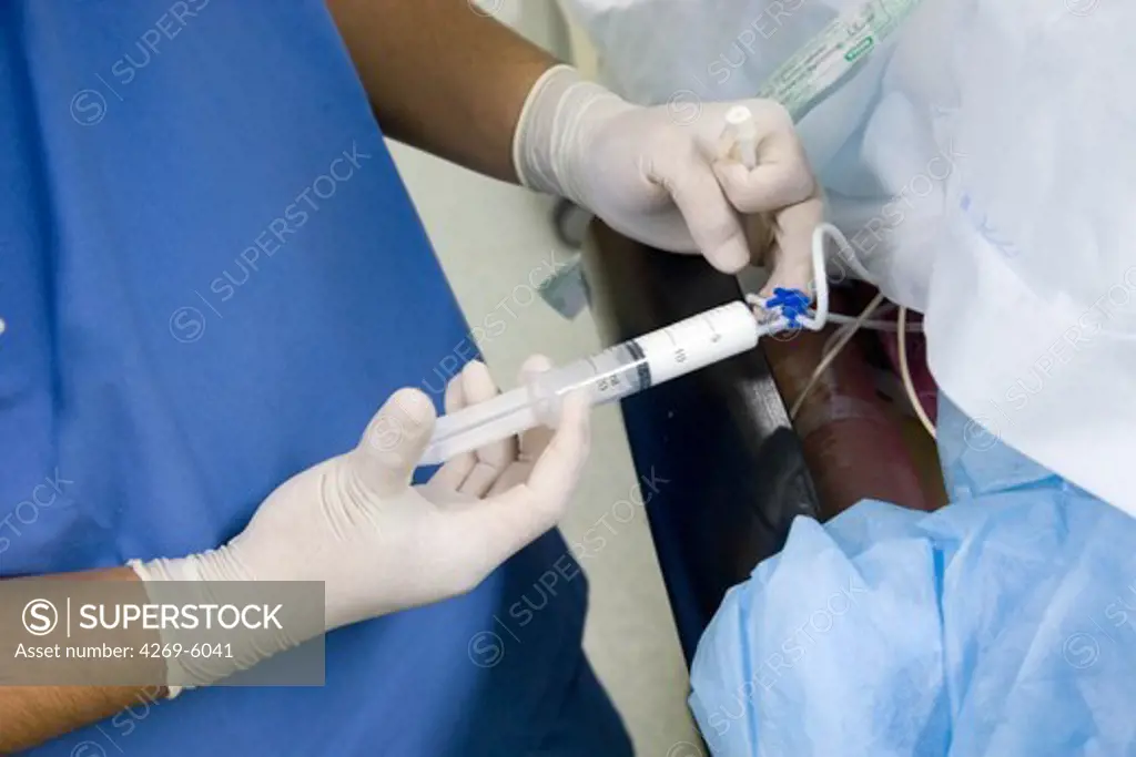 Patient placed under general anaesthesia by injection of anaesthetic drug.