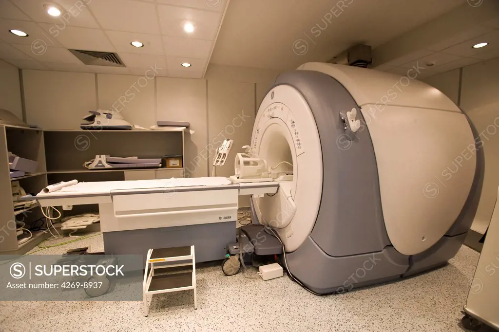 Closed geometry Magnetic Resonance Imaging (MRI) unit, 3 tesla.
