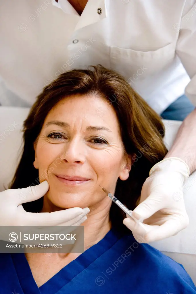Treatment of wrinkles with Botox injections.