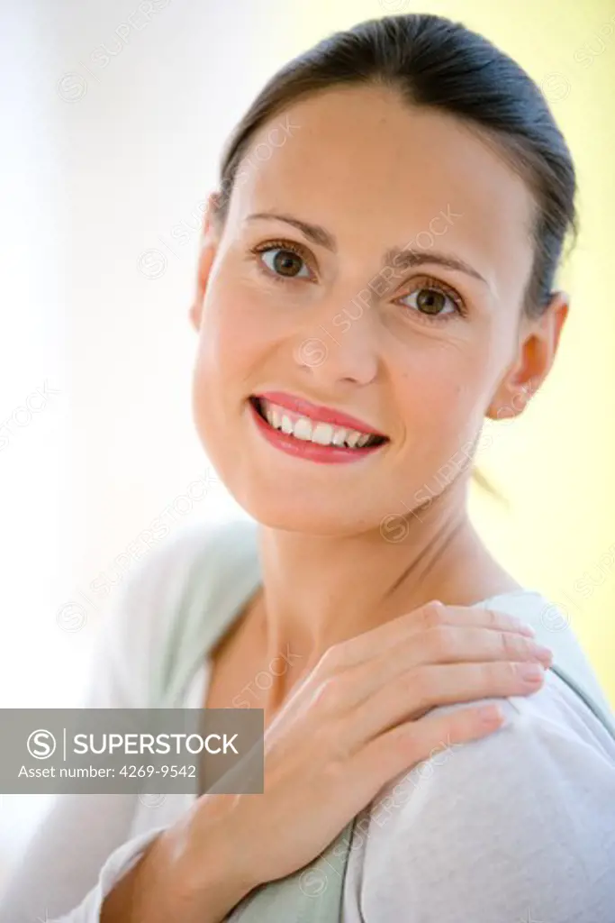 Portrait of woman smiling.