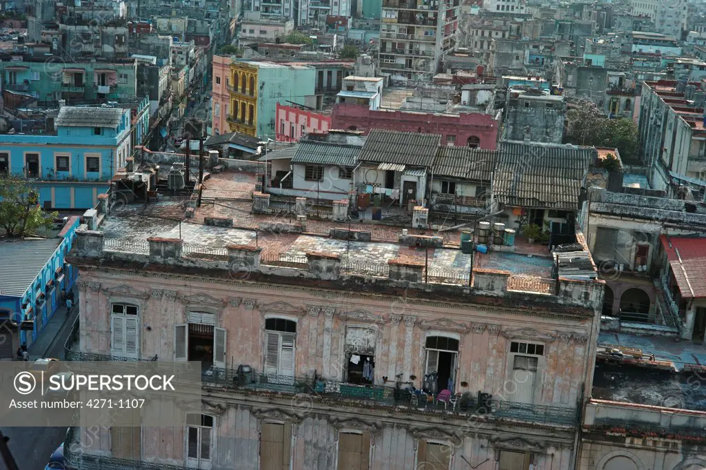 Cuba, Havana, Aerial views of Centro Havana