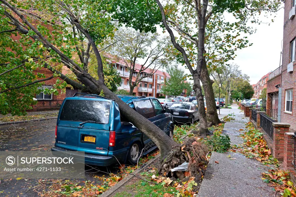 USA, New York City, Queens, Aftermath of tropical hurricane Sandy, October 30, 2012