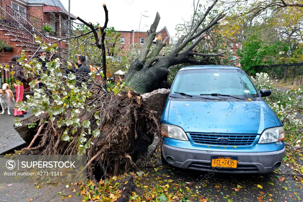 USA, New York City, Queens, Aftermath of tropical hurricane Sandy, October 30, 2012