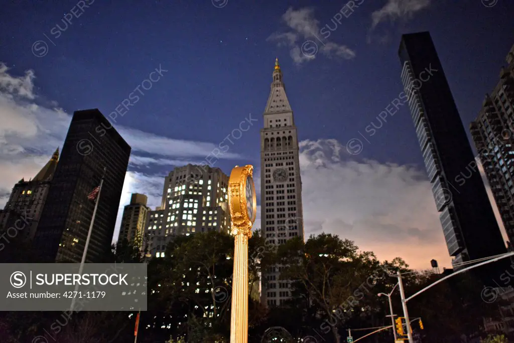 USA, New York City, Manhattan, Streets during blackout after Hurricane Sandy strike, October 31, 2012