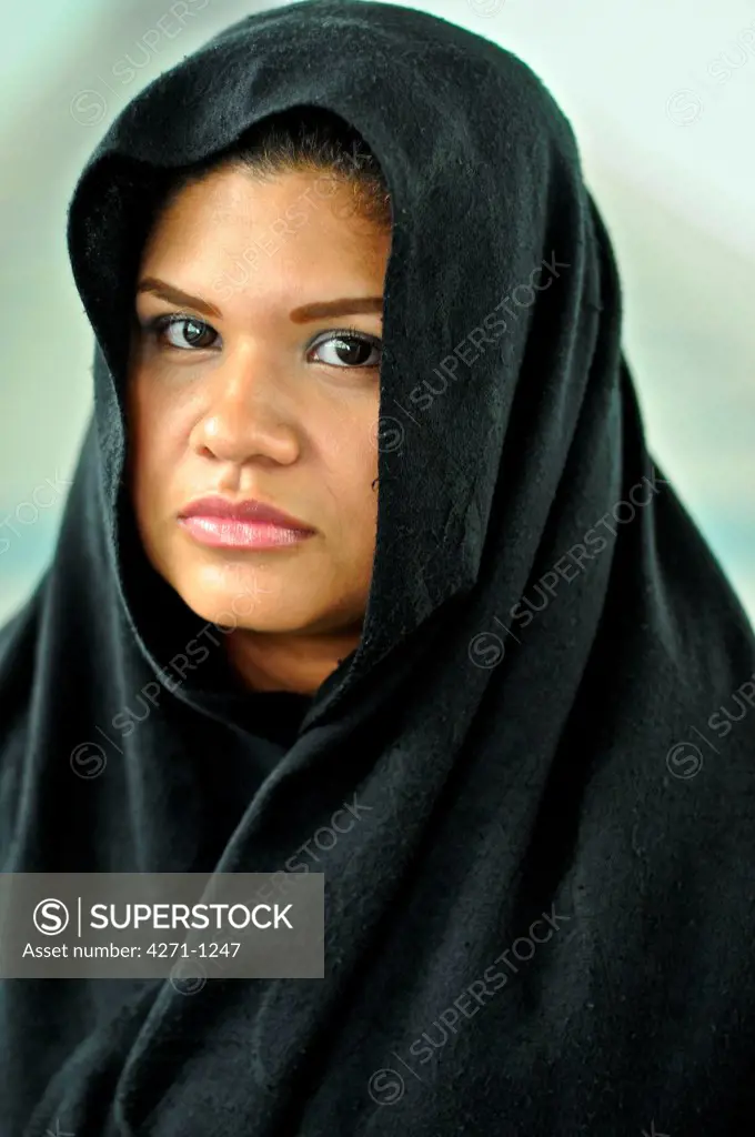 Portrait of Muslim woman in traditional Islamic clothing