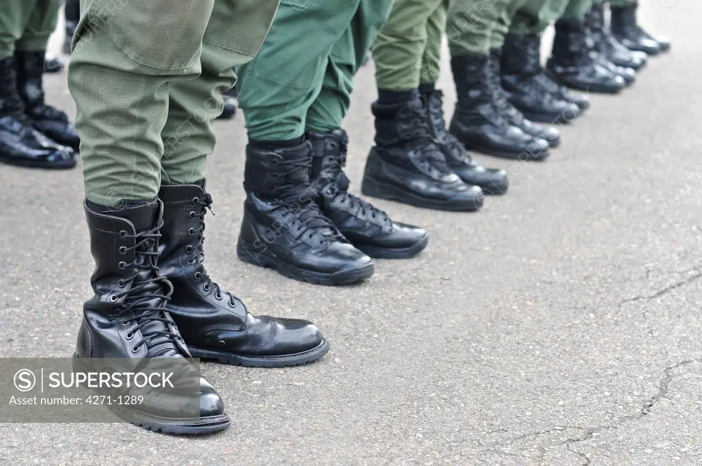 Panamanian National Police forces marching, Panama