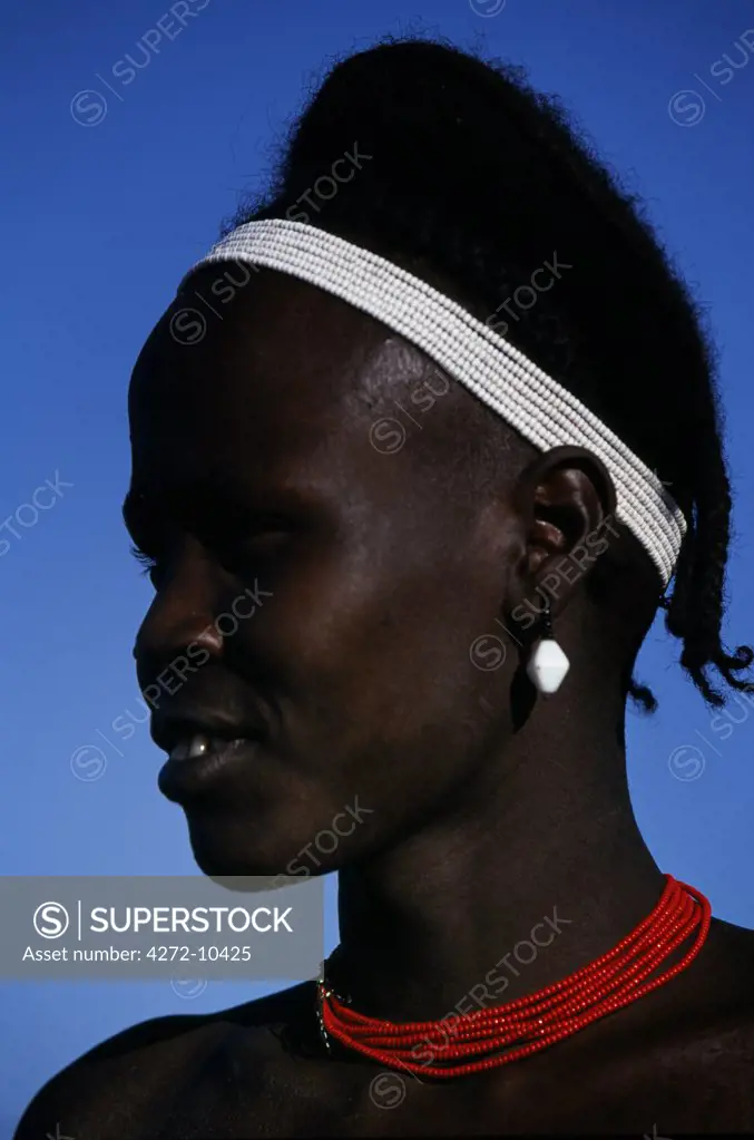 A Dassanech woman shows off her distinctive hairdo.   Much the largest of the tribes in the Omo Valley numbering around 50,000, the Dassanech (also known as the Galeb, Changila or Merille) are Nilotic pastoralists and agriculturalists.