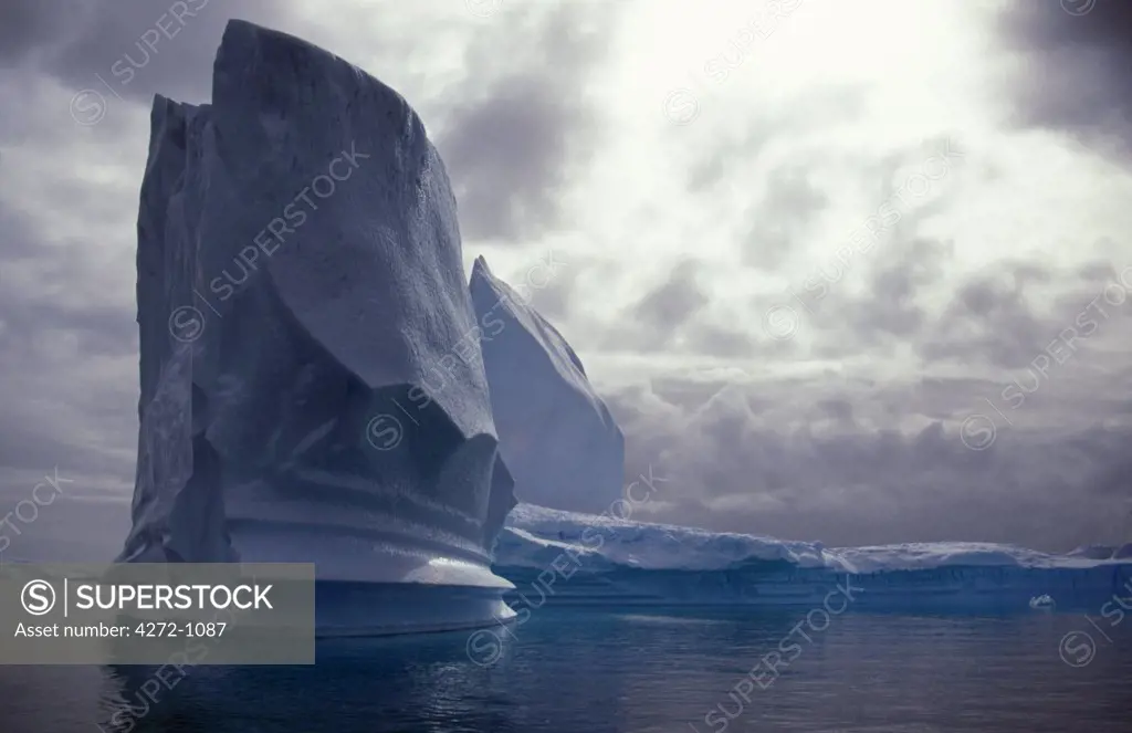 Antarctica, Grandidier Channel, Pleneau Island. Grounded iceberg.