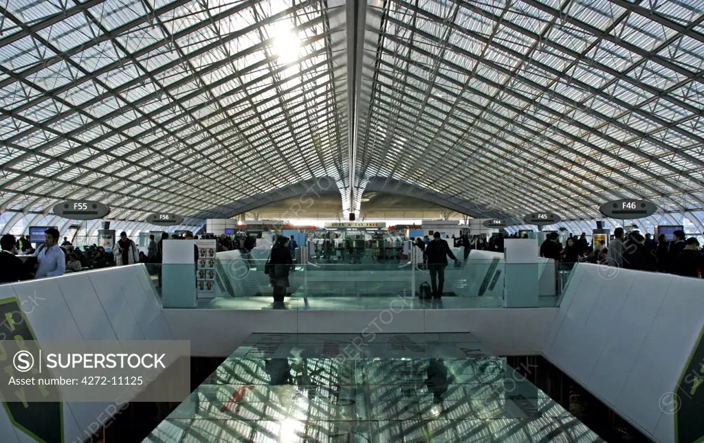 France, Paris. Terminal at Charles de Gaulle Airport.