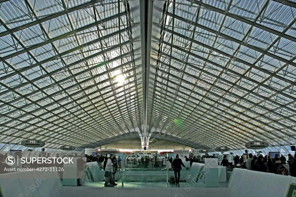 France, Paris. Terminal at Charles de Gaulle Airport.