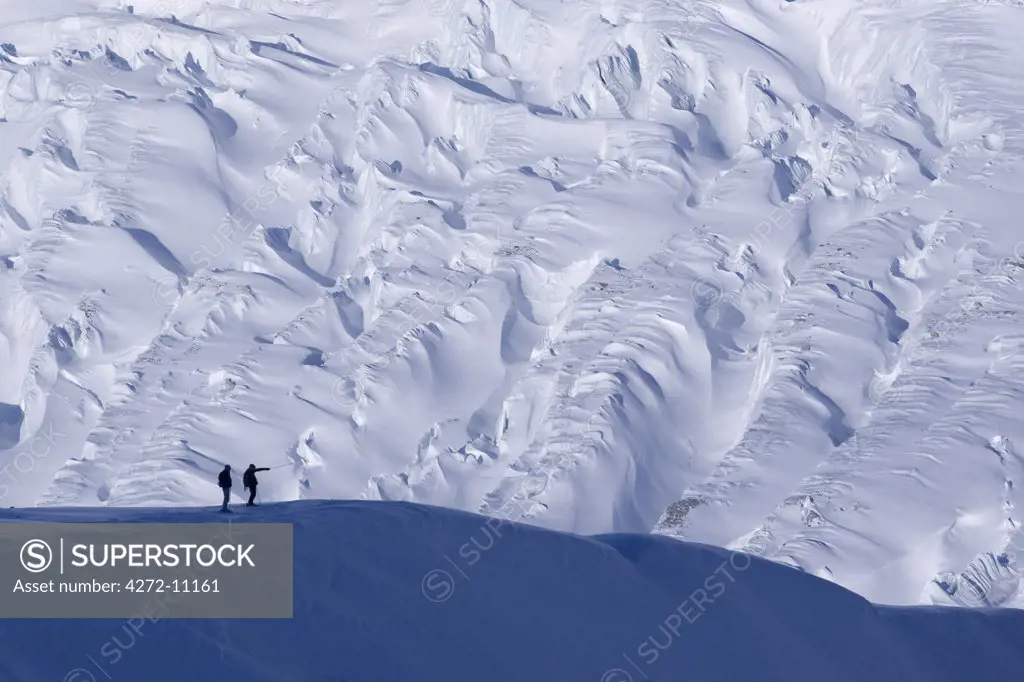 Skiers on the Argentiere Glacier, Chamonix, France (MR)