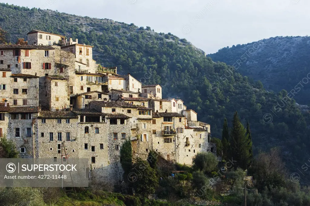 Europe, France, French Riviera, Cote d'Azur, perched village of Peillon