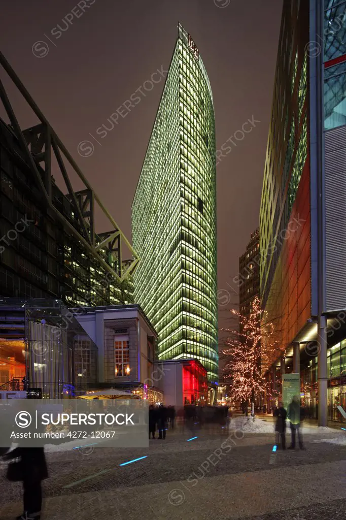 The Bahntower in Berlin, part of the Sony Center at Potsdamer Platz. Germany