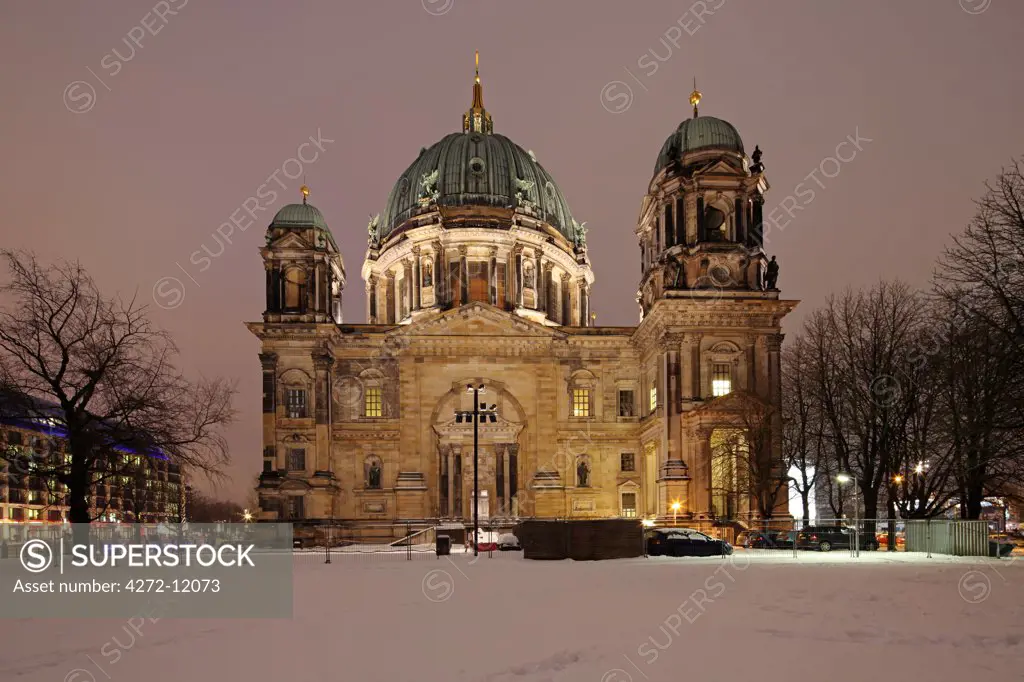 Berliner Dom, the Berlin Cathedral in winter.