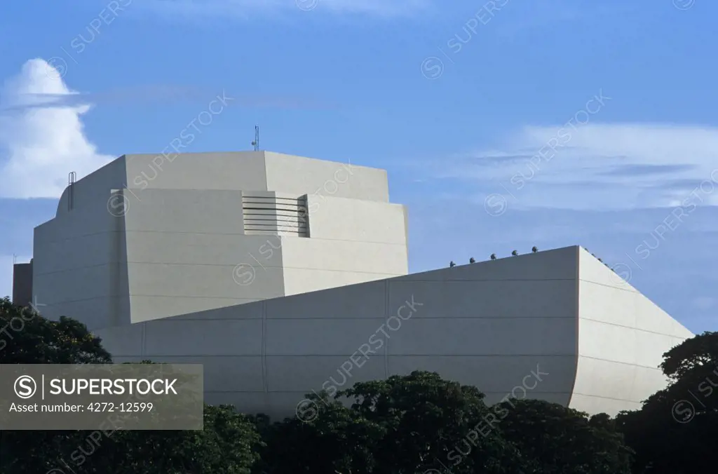 Ghana, Greater Accra, Accra. The National Theatre in Accra is built in the shape of a slave ship.