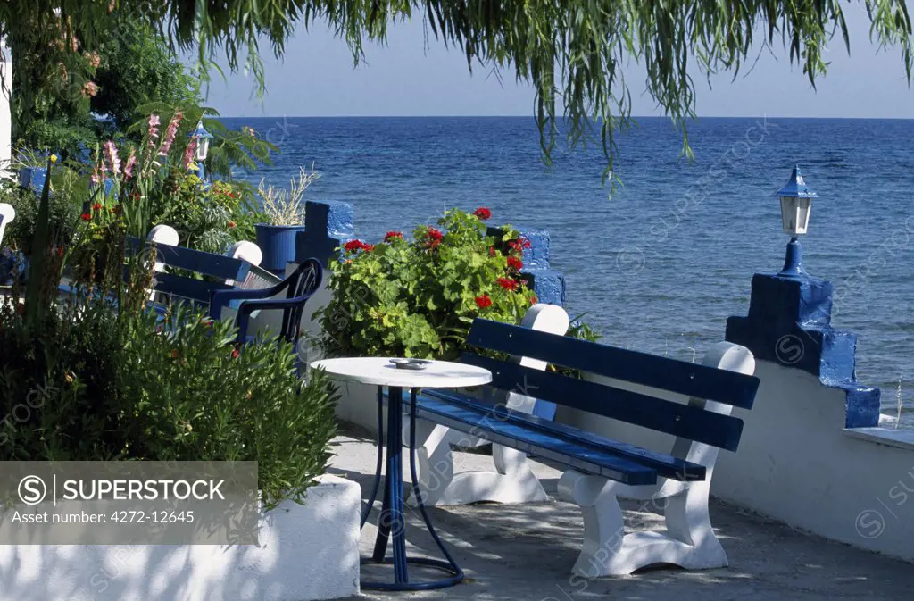 Seat by the sea on the Kassandra Coast