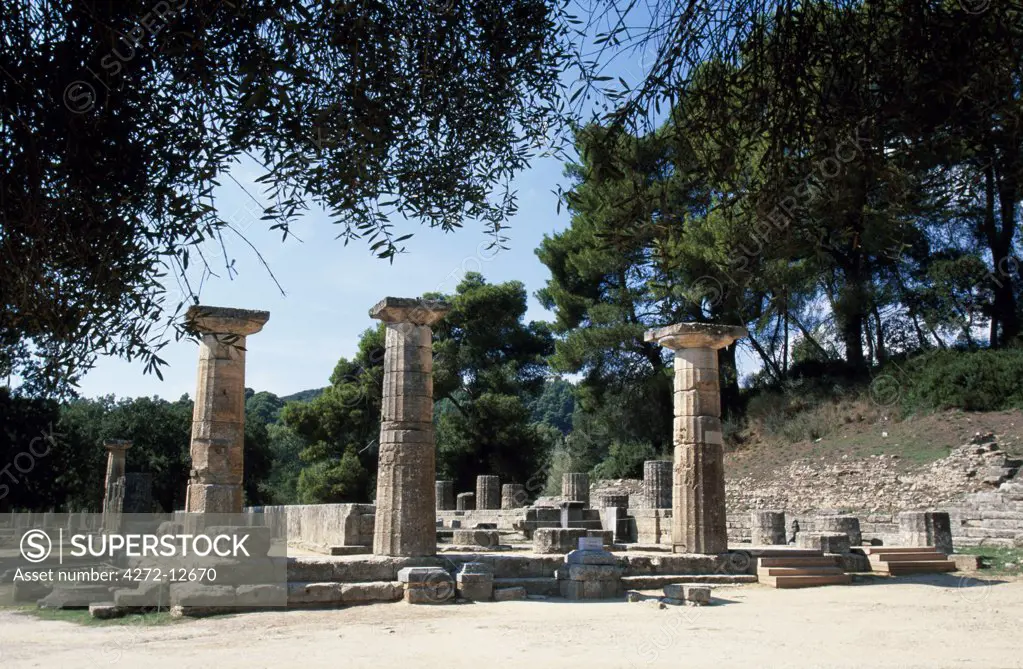 The Temple of Hera is one of the oldest relics at the ruins of Ancient Olympia. It was originally constructed of wood in the 8th Century BC, however, the stone version you see here dates from around 590BC.
