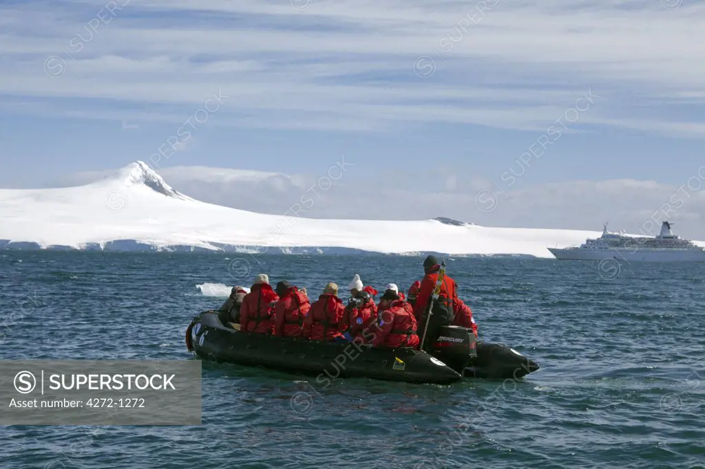 Antarctica, Antarctic Penisula, zodiac operations from a larger parent expediton ship allow remarkable access to prevoiusly inaccessible areas of the penisula