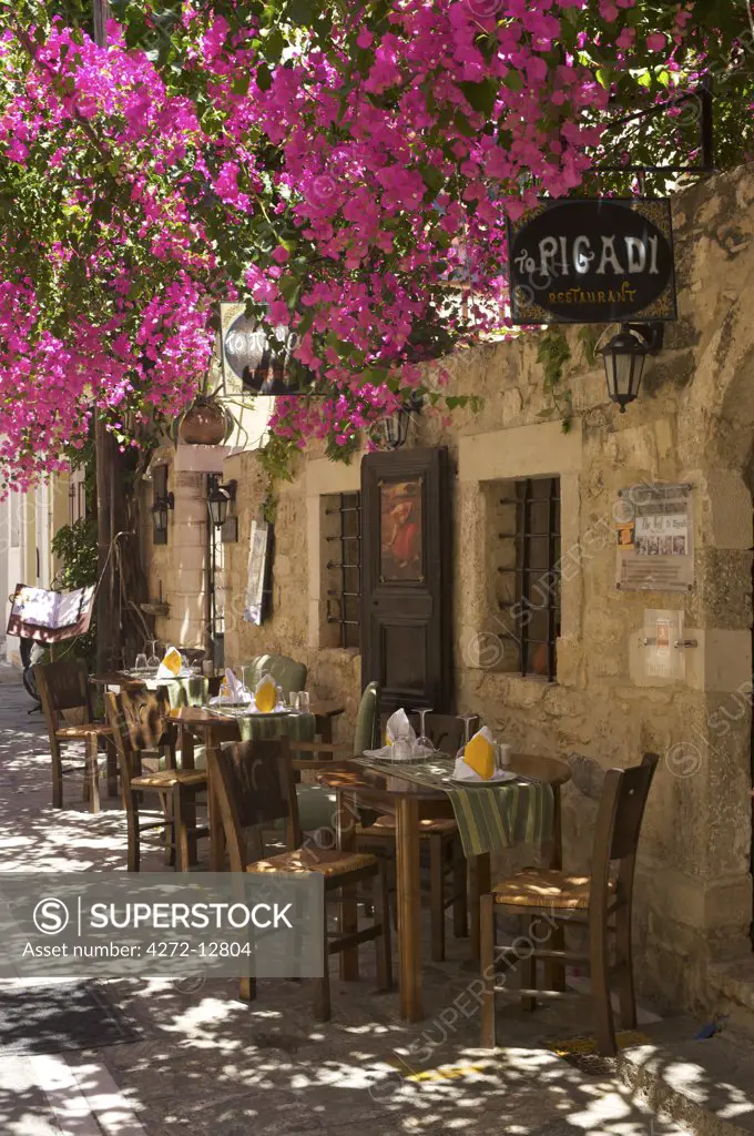 Tavern in Rethymnon, Crete, Greece