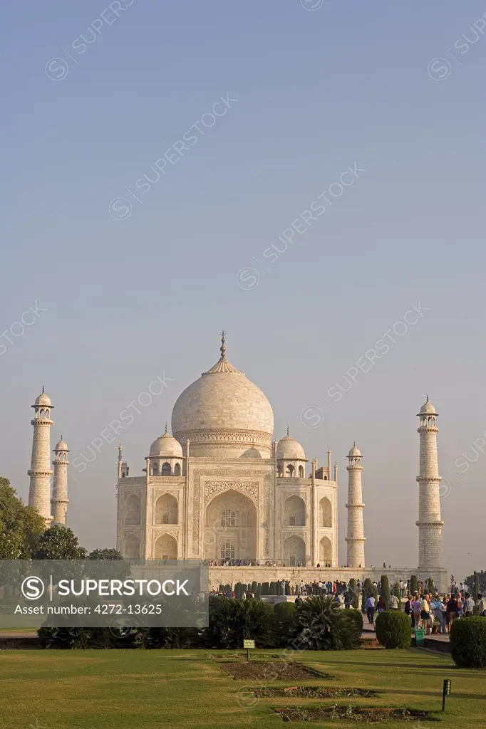 View of Taj Mahal across Paradise Gardens, Agra, India
