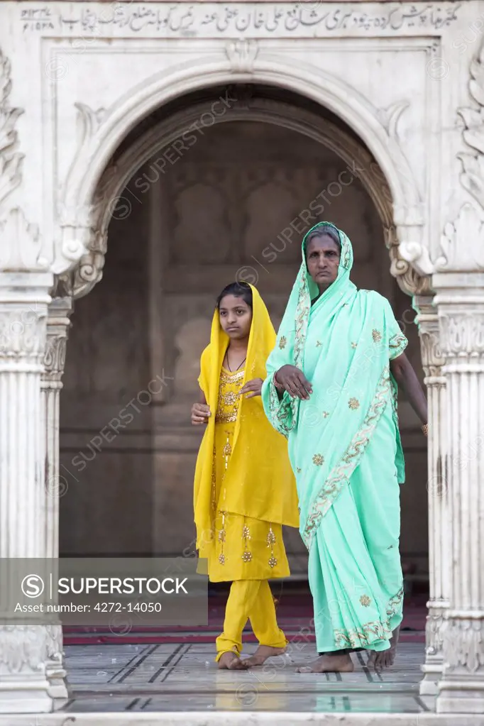 Women in the Jama Masjid mosque in Old Delhi, India