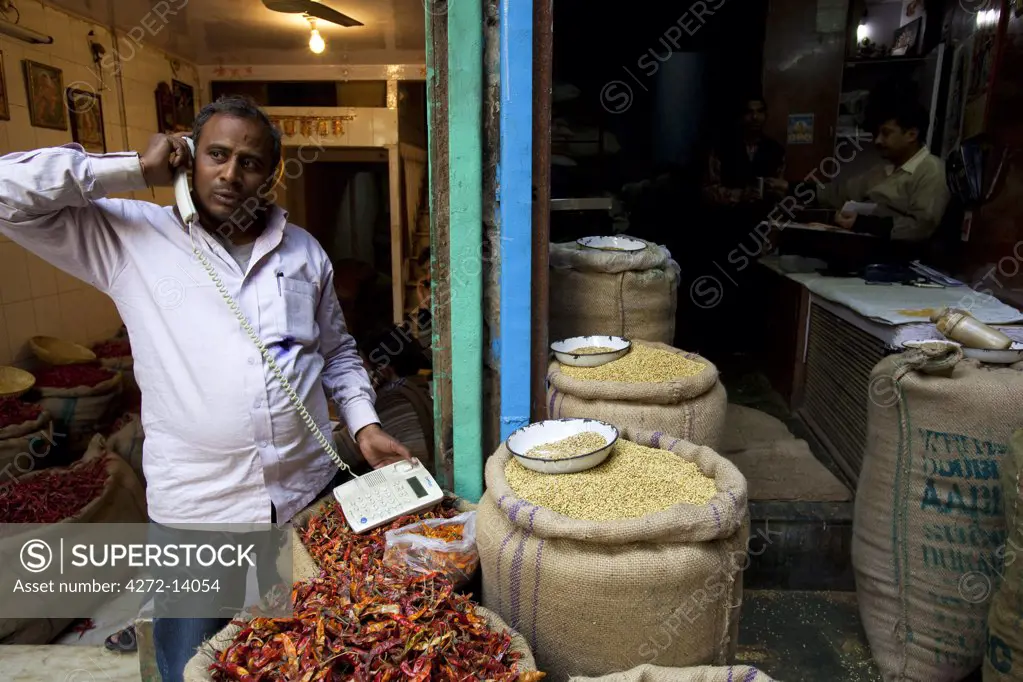 The spice market in Old Delhi, India