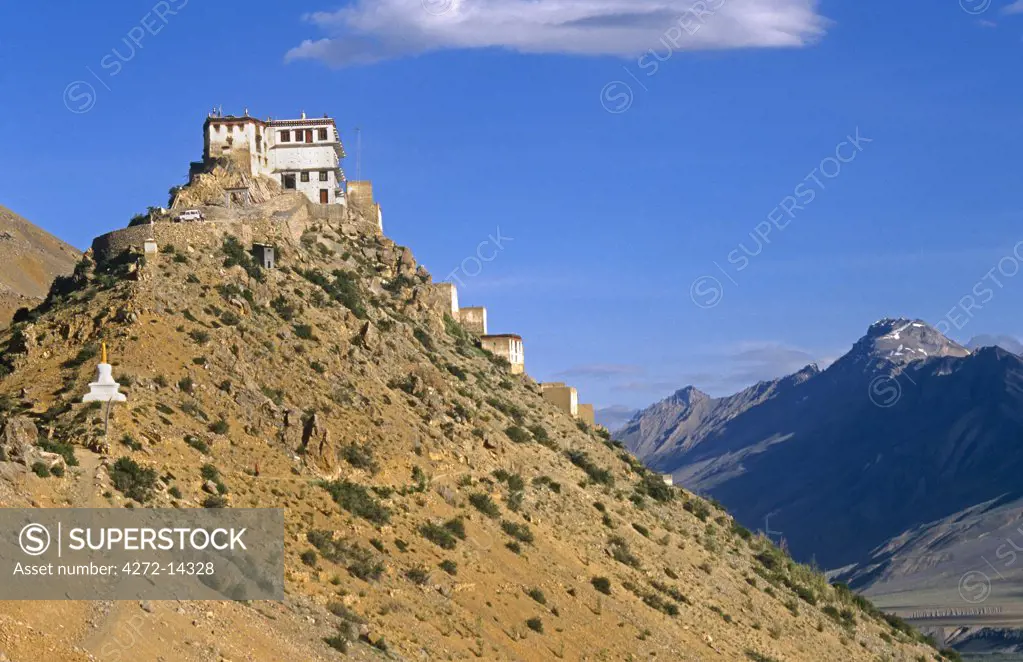 India, Himachal Pradesh, Spiti,  Ki Monastery. Founded in the 16th century, Ki Gompa, or Monastery, is the largest in the remote region of Spiti.