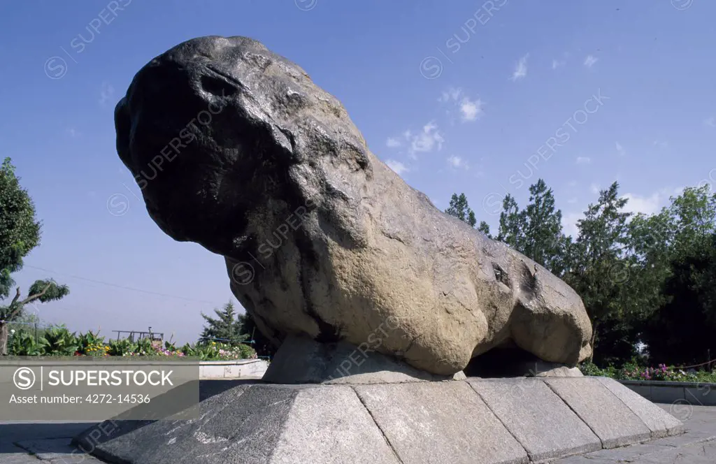 The Sang e Shir, or Stone Lion, Hamadan, Western Iran.  Parthian Period or earlier.  Length 3.51 metres.  Variously ascribed to Alexander the Great or the Parthians, it is still recognizable despite many centuries of rubbing by wistful Hamandanis.