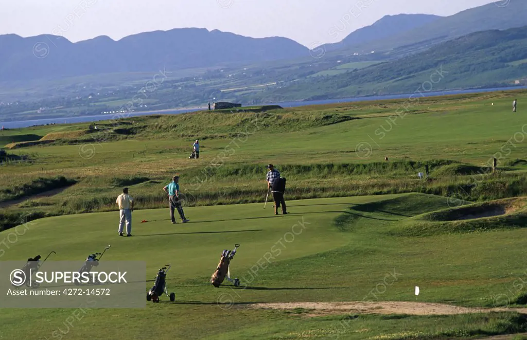 Ireland, Donegal. Buncrana Bay Golf Course, Inishowen Peninsula.