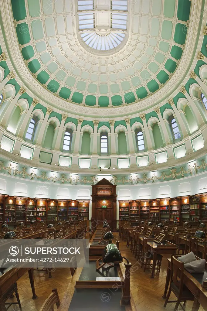 Ireland, Dublin, Kildare Street, The National Library of Ireland, The Reading Room.