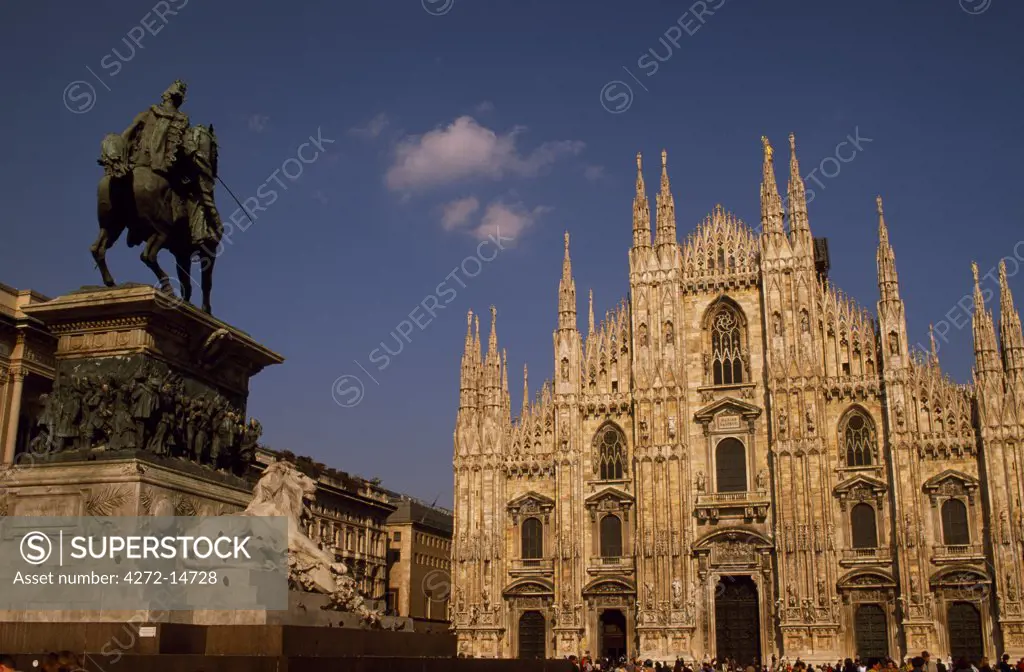 Piazza del Duomo and the Duomo the largest Gothic Cathedral in the world with135 spires.