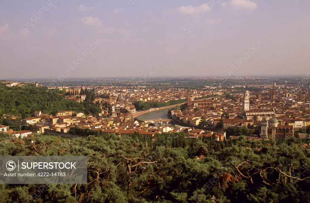 view over the city and the Adige river
