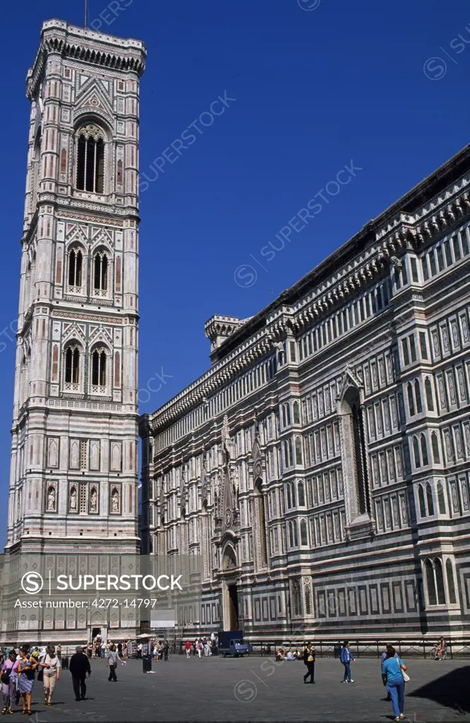 The Campanile and Duomo in the piazza Del Duomo.