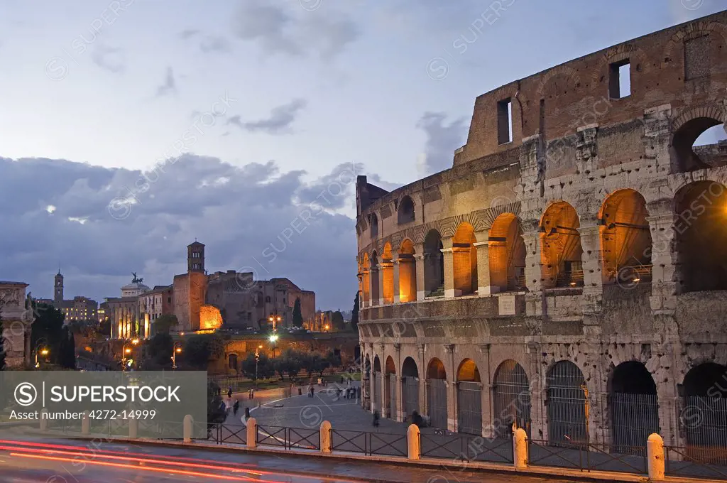 The Colosseum in the evening.
