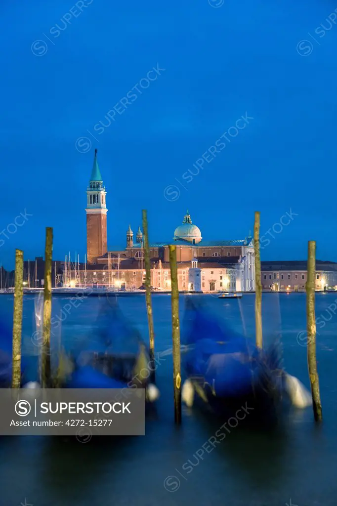 Gondolas & San Giorgio Maggiore, Venice, Veneto, Italy
