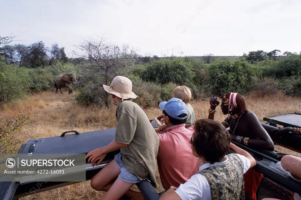 A family game-viewing from a landrover during a Cheli & Peacock mobile safari.