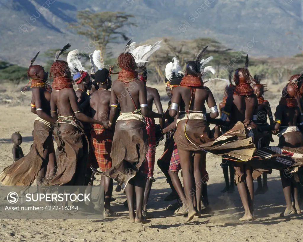 Song is an art form ingrained in Turkana culture.  After months of separation, young men and girls gather together during the rains when grass is abundant and life is relatively easy for a while.  The Turkana have a rich repertoire of at least twenty dances, most of which are quite energetic.