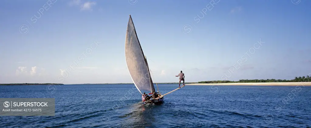 A wooden sailing boat off Lamu Island. The island's inhabitants are fine sailors.