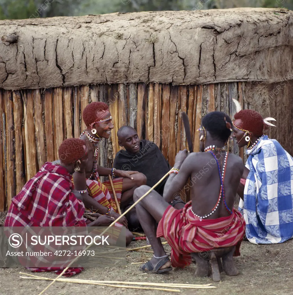 The ritual sponsors and friends of a Samburu initiate make him a bow, blunt arrows and a club from the sticks, staves and gum he collected before he was circumcised. He will use these weapons to kill birds for a month following his circumcision. Initiates are forbidden to carry knives during this time.