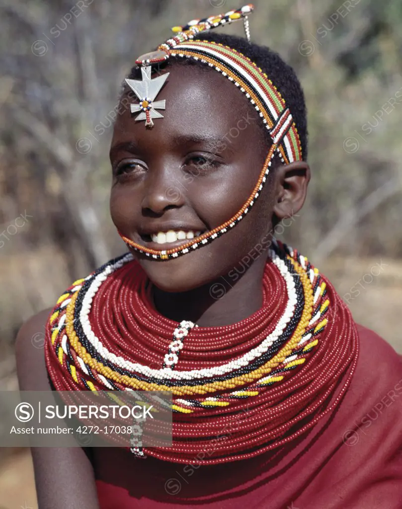 A pretty Samburu girl in traditional attire.