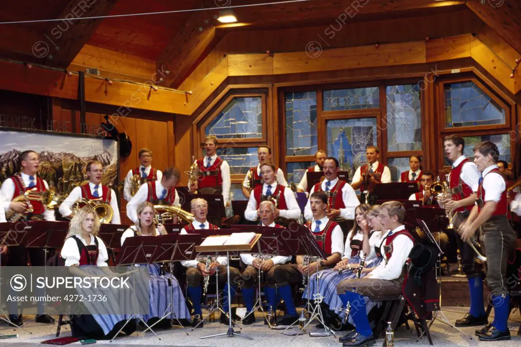 Traditional orchestra in Heiligenblut, Moelltal, Hohe Tauern, Carinthia, Austria