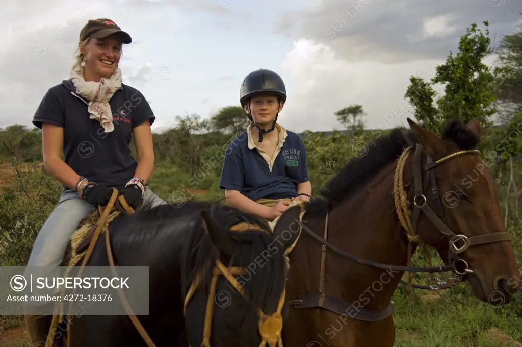 Kenya, Laikipia, Ol Malo.  Horse riding safari at Ol Malo.(MR)