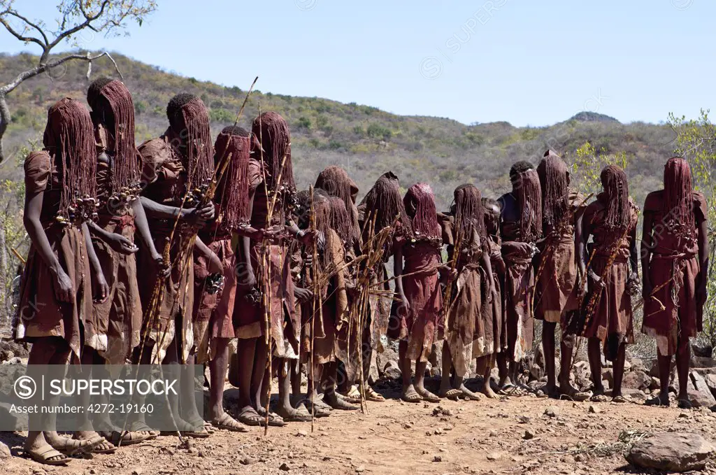 For two to three months after their circumcision, Pokot boys sing and dance in a special seclusion camp while undergoing instruction from tribal elders.  During this time, they must wear goatskins, conceal their faces with masks made from wild sisal (sansevieria) and carry bows with blunt arrows.