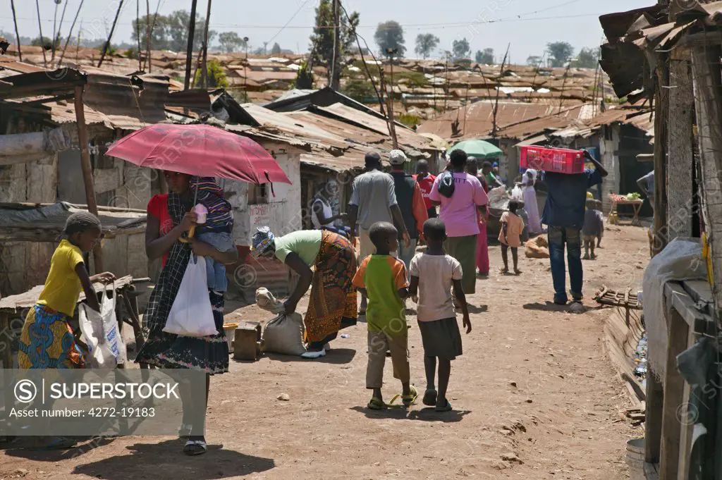 Kibera is the biggest slum in Africa and one of the largest in the world. It houses about one million people in cramped, unhygienic conditions on the outskirts of Nairobi.