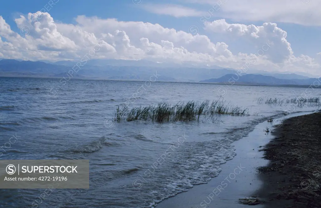 Lake Issyk-kul with the Tien Shan range to the south