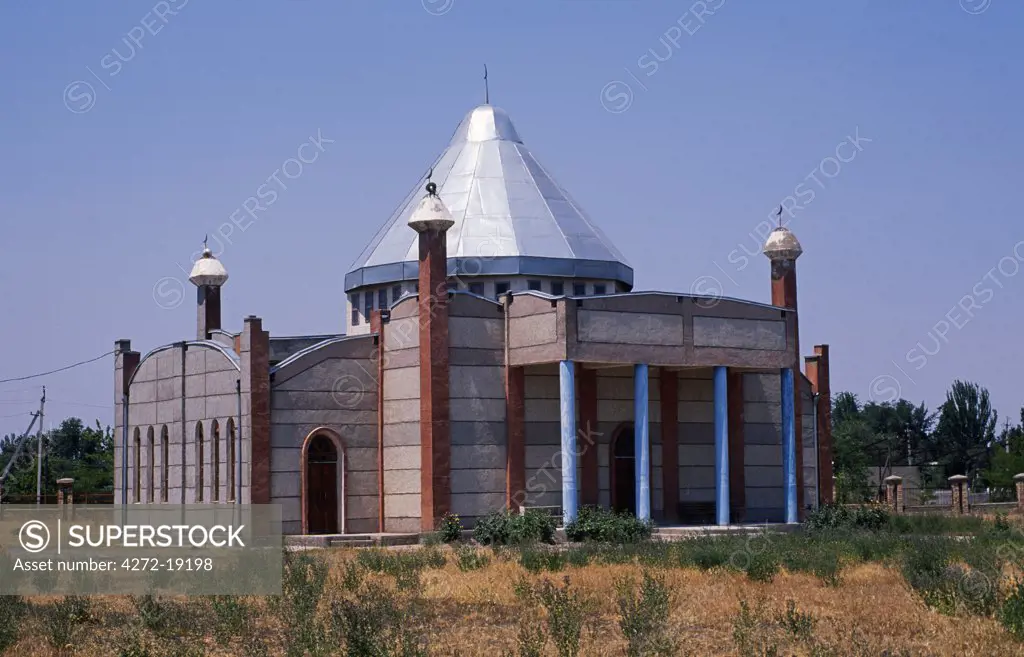 Kyrgyzstan, Bishkek, Kara Balta. A Local Mosque. Originally, Bishkek was called Pishpek. In 1926, Pishpek became the capital of the Kirghiz Autonomous Republic.