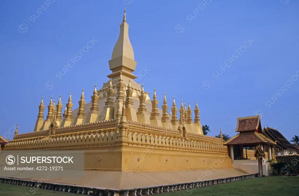 Laos, Vientiane Prefecture, Vientiane. Pha That Luang (Great Stupa).